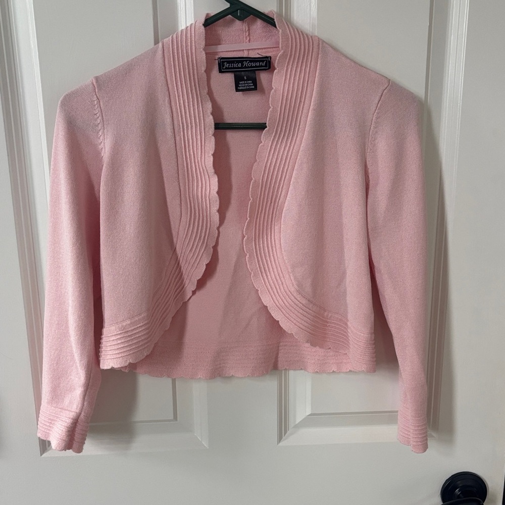 Jessica Howard Light Pink Women's Shrug - Picture 4 of 5